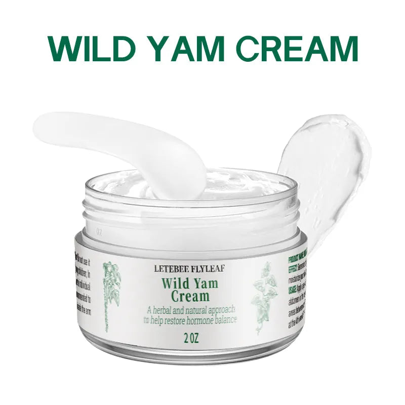 White tub of wild yam cream moisturising face cream 2 OZ with herbal extract label