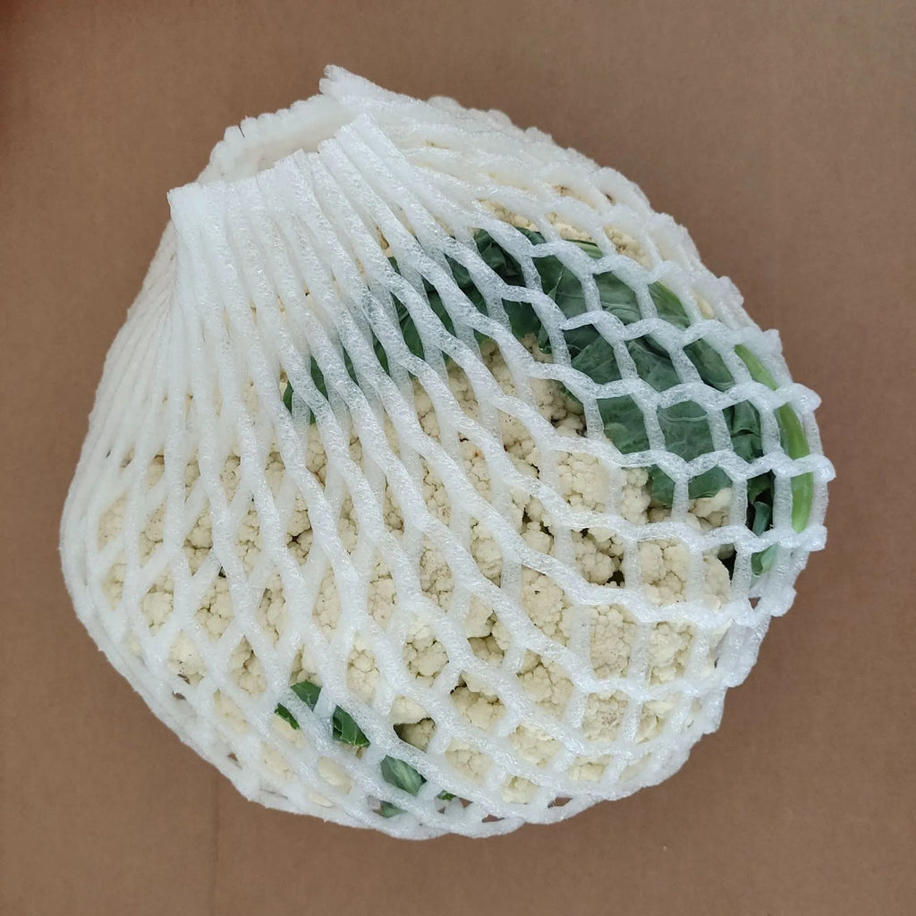 White foam net protective case showing net texture and available in multiple rectangular dimensions