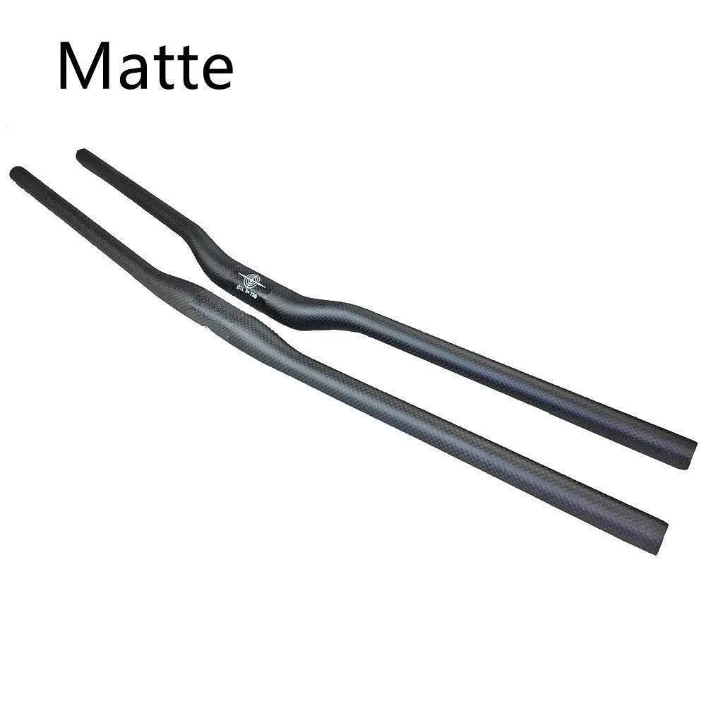Full carbon fibre mountain bicycle handlebar with 31.8mm clamp, 580-760mm length, 3k weave finish