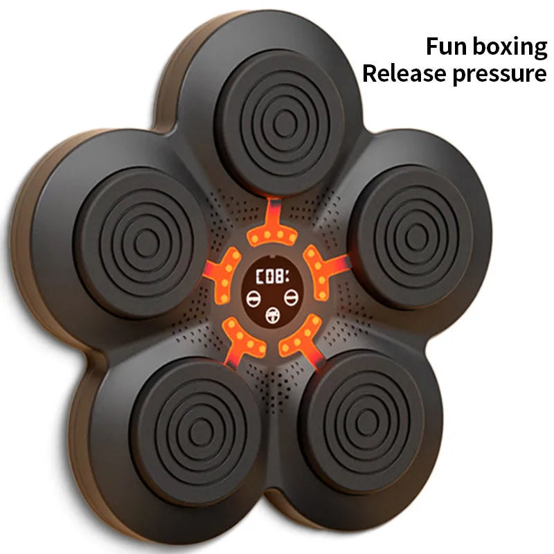 Children's ABS boxing target training equipment shown with adult gloves, children's gloves or no gloves options