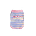 Pink purple lightweight mesh autumn vest for small dog or cat showing size range options