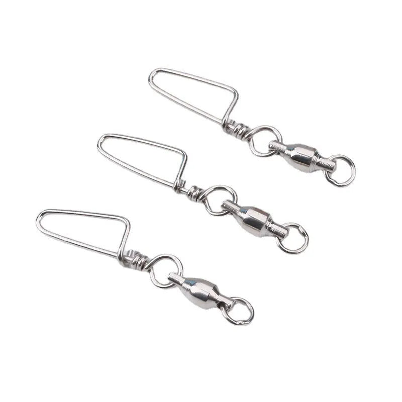 Fishing 8-shaped ring connector bearing swivel in copper, size 0 to 10, black and silver white colours