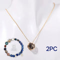 Handmade natural stone bead necklace and bracelet set in one of twelve available styles.