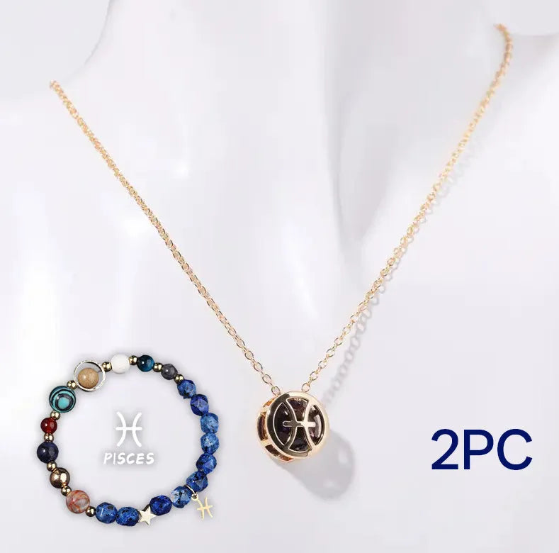 Handmade natural stone bead necklace and bracelet set in one of twelve available styles.