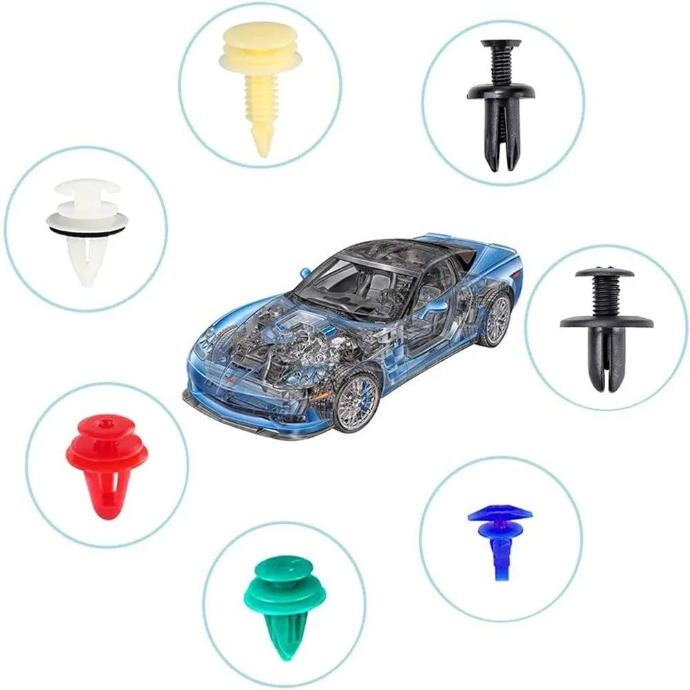 925PCs boxed buckle set with 26 kinds of nylon plastic automobile buckles, rivets, and fender screws for general vehicle use