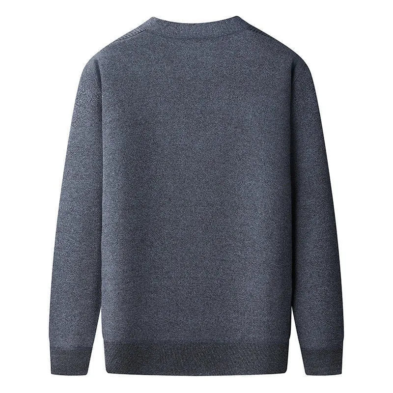Men's dark grey fleece-lined cardigan with batwing sleeves on a hanger