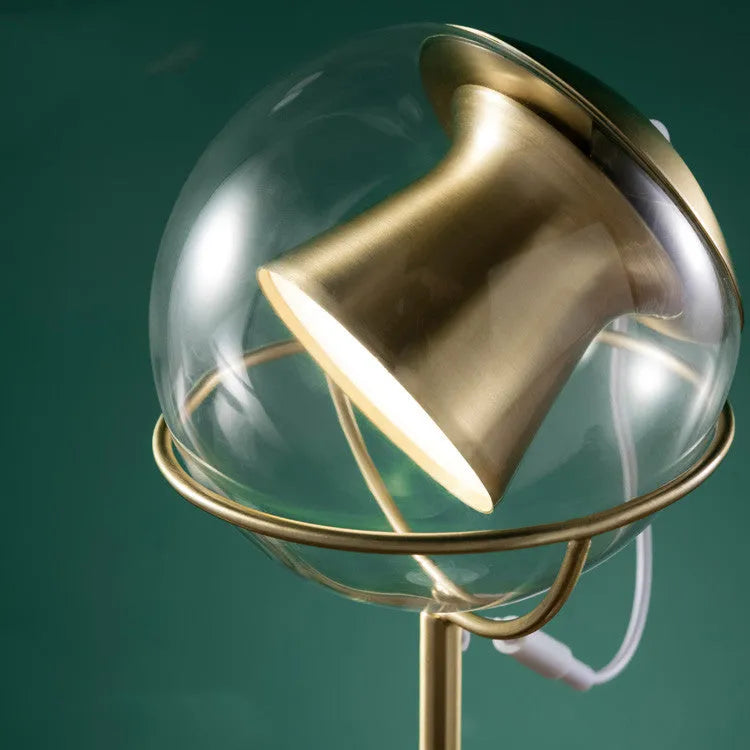Glass lampshade desk lamp with touch switch dimming control and LED light source