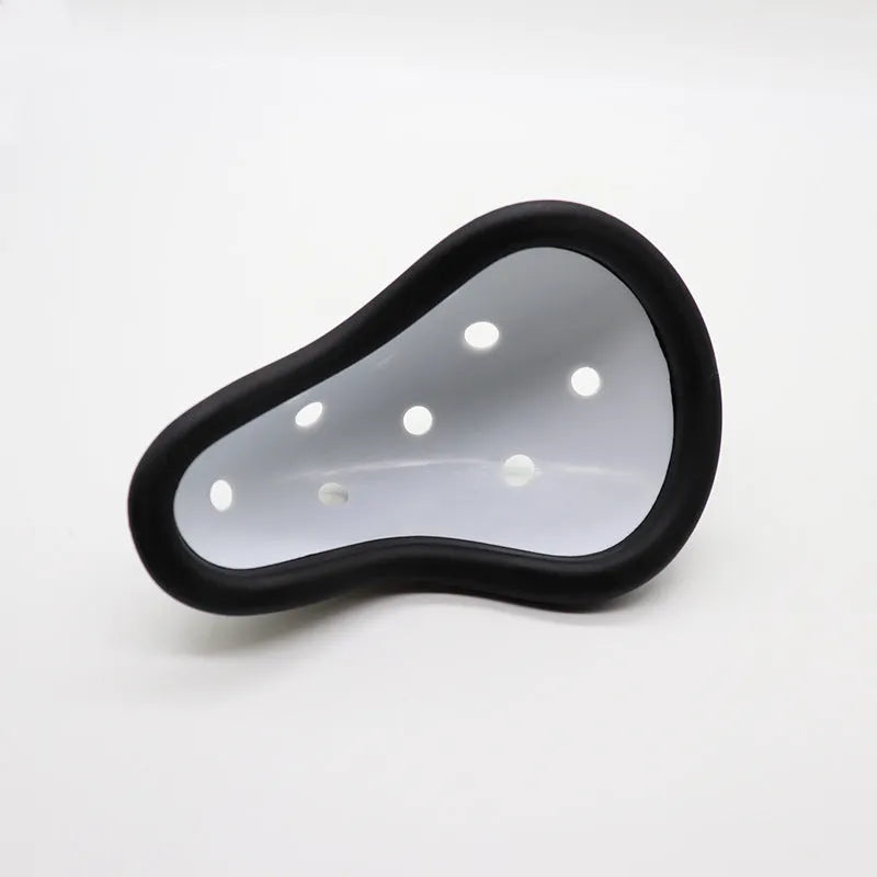 Rubber genital protector for Sanda, boxing, and rugby sports safety.
