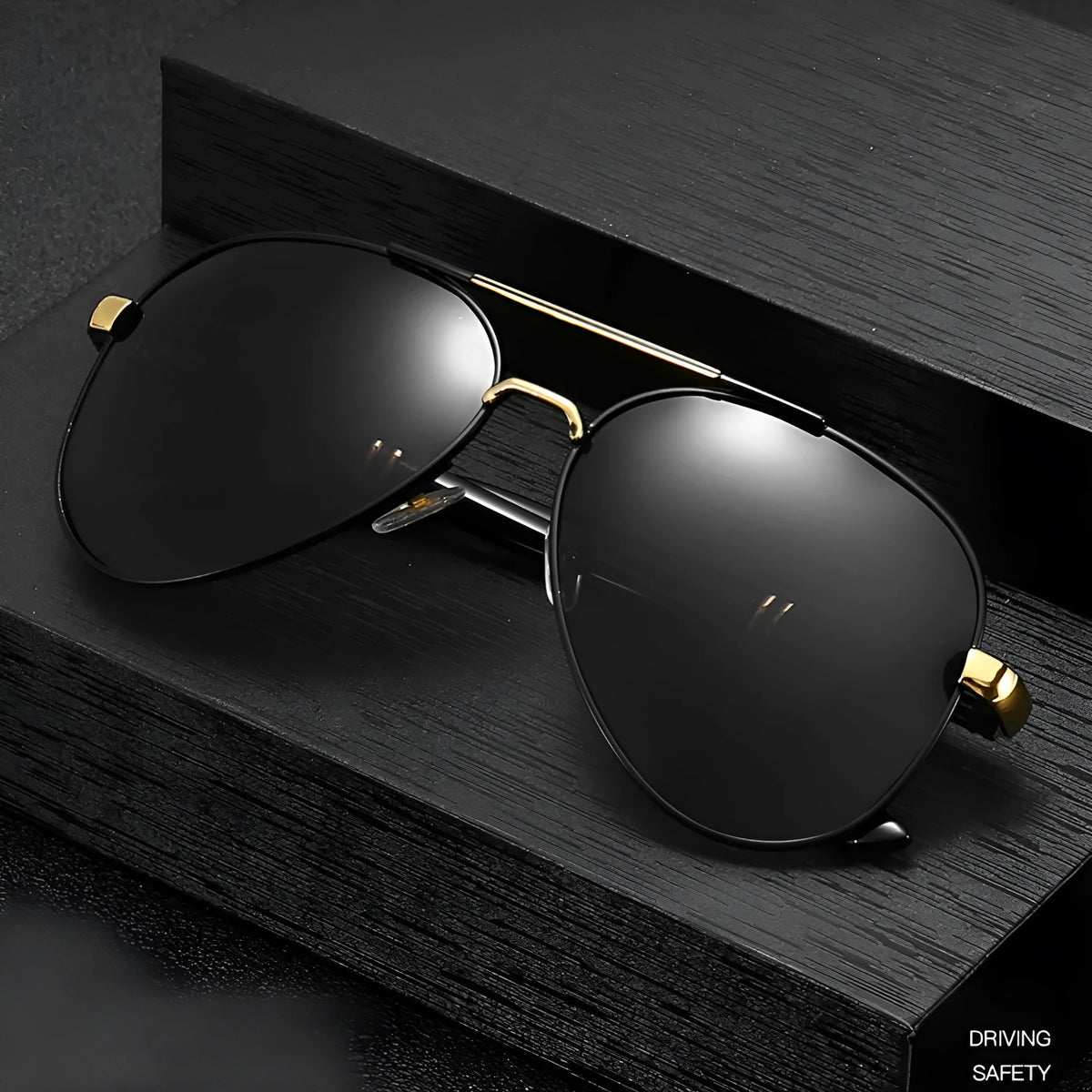 Men's polarized UV400 sunglasses with metal full frame and TAC lenses in black, gold, or silver options