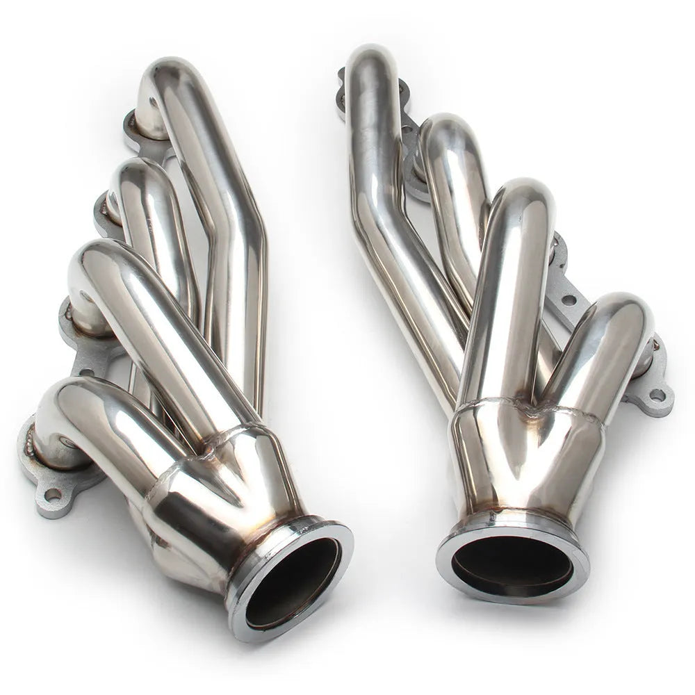 Silver 304 stainless steel modified exhaust manifold for Chevrolet LS1 LS2 LS3 LS6 engines