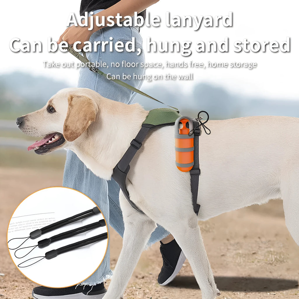 Portable plastic dog toilet holder with garbage bag roll for pet waste disposal