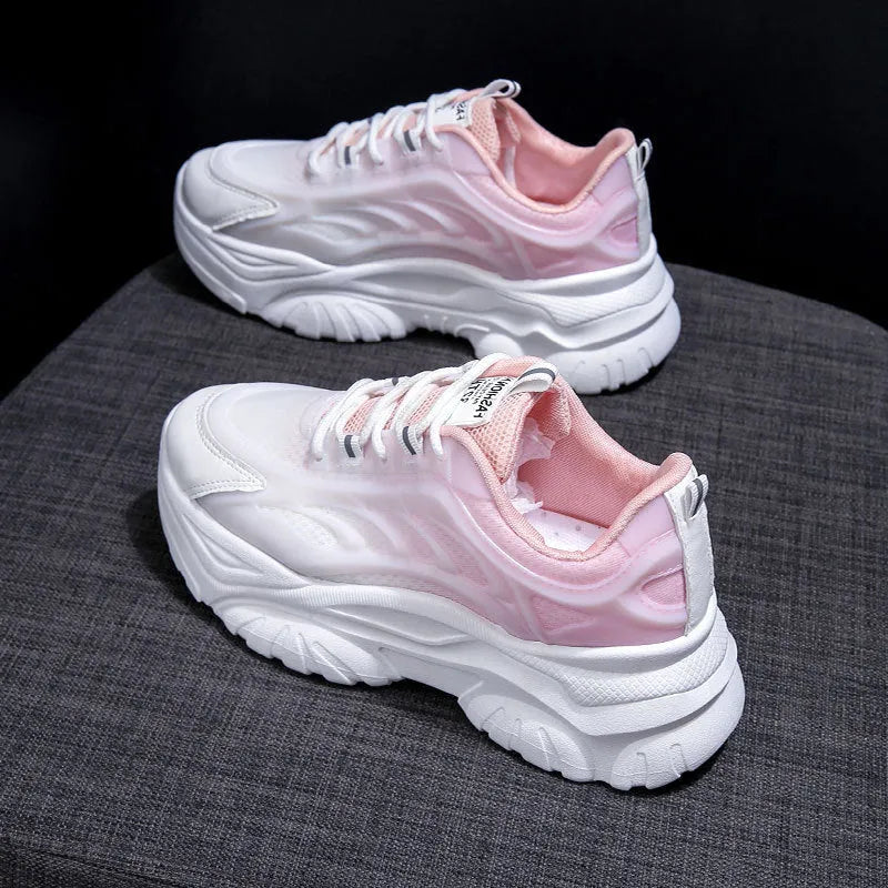 Women's satin sports casual shoes in round toe design with lace-up front closure