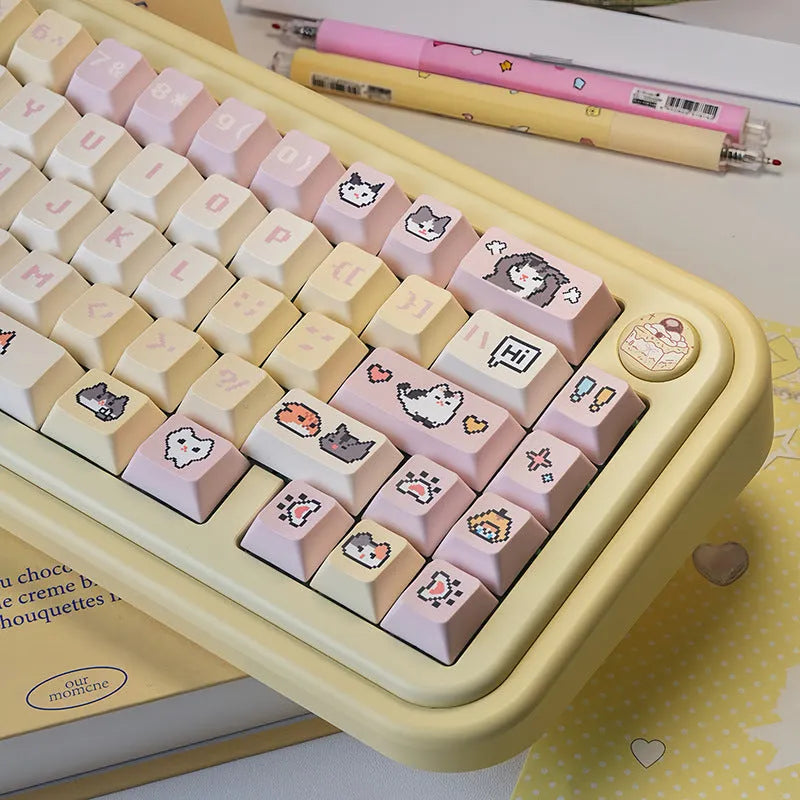 Theme Sublimation Pixel Hakimi Key Cap PBT mechanical keyboard keycap with pixel art in Hakimi original factory colour