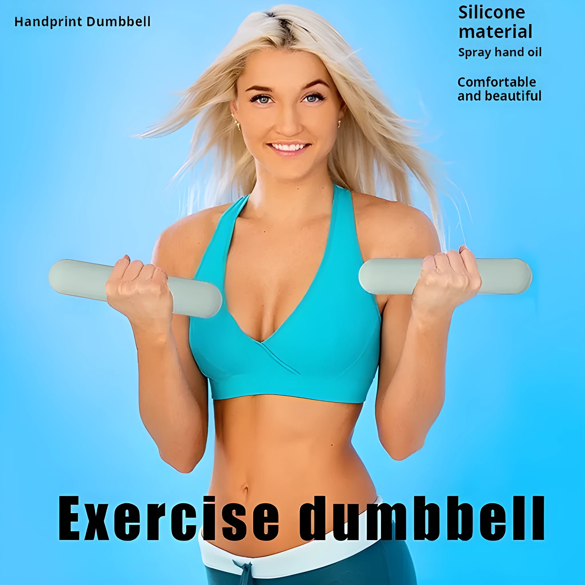 A silicone-edged hand-drawn dumbbell stick in various colours and weight options for fitness training.