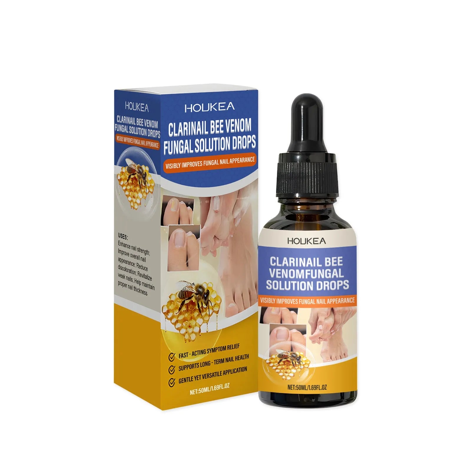 50ml bottle of nail fungus care solution with bee venom and peppermint oil