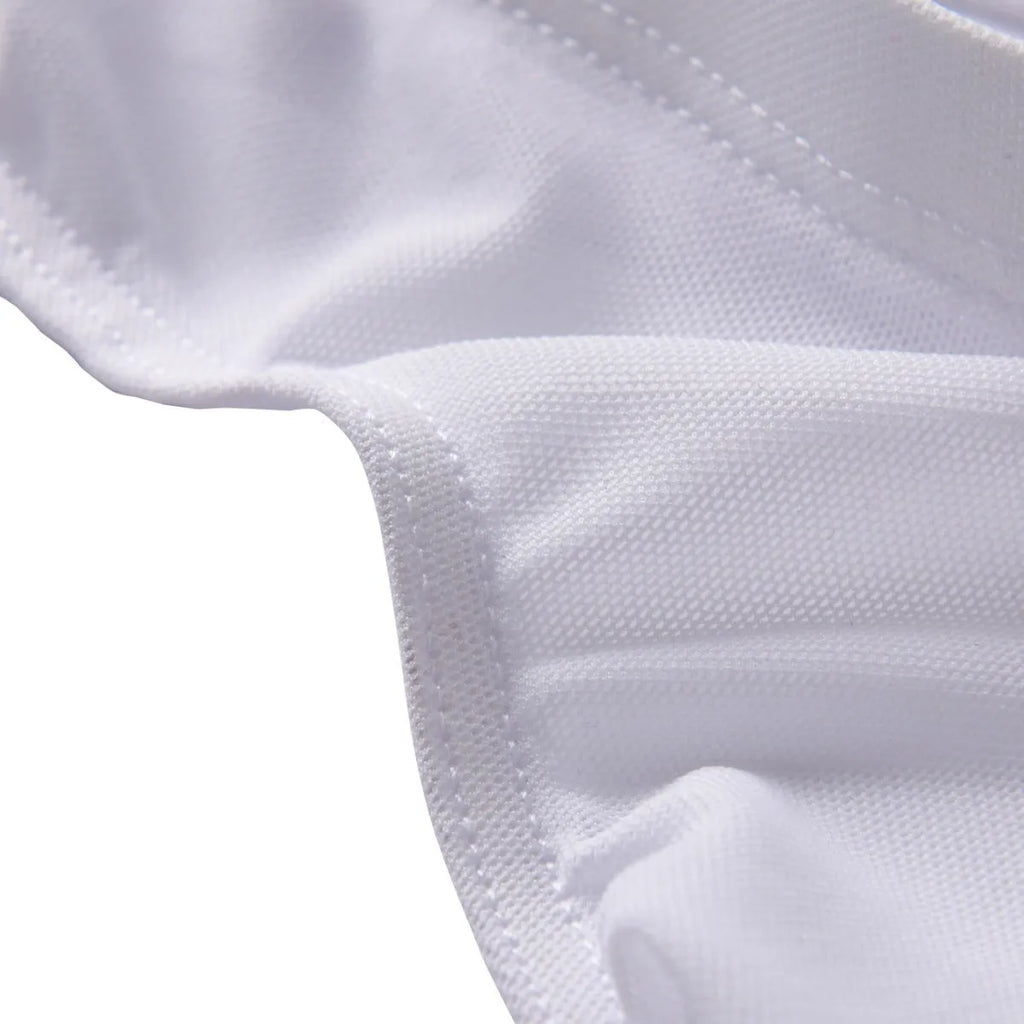 Men's black Ice Silk low-waist briefs made from quick-drying nylon fabric.