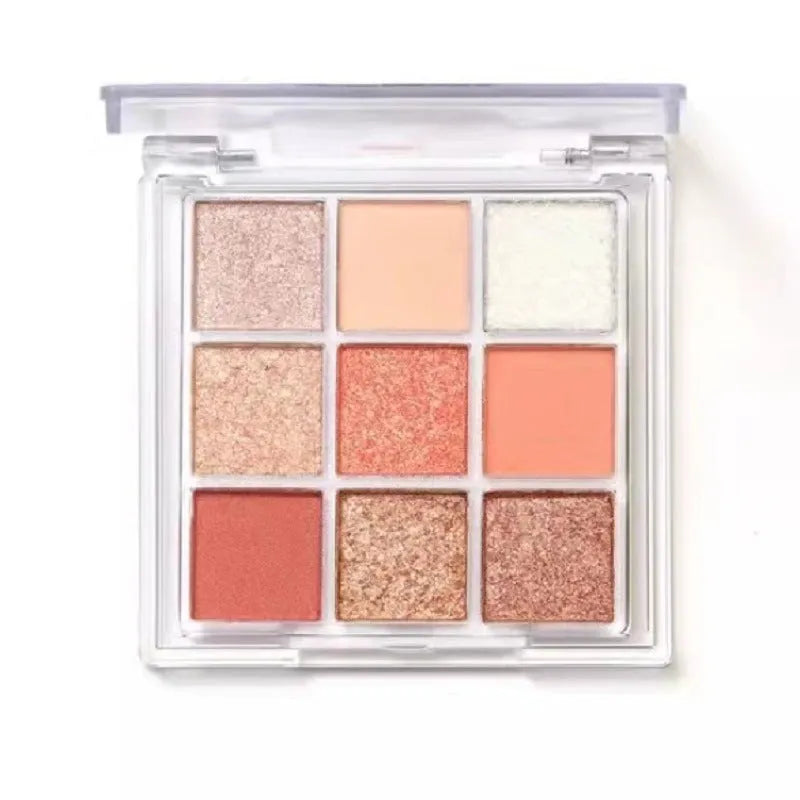 Fashion Personality acrylic nine colours eye shadow plate in compact plastic casing