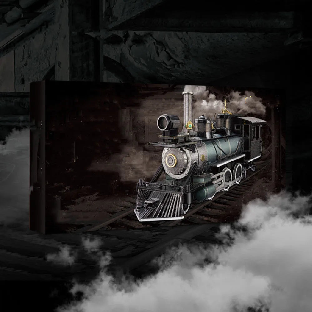 Metal colour printing assembled model puzzle toy MG steam locomotive brass stainless steel 17x5x8cm
