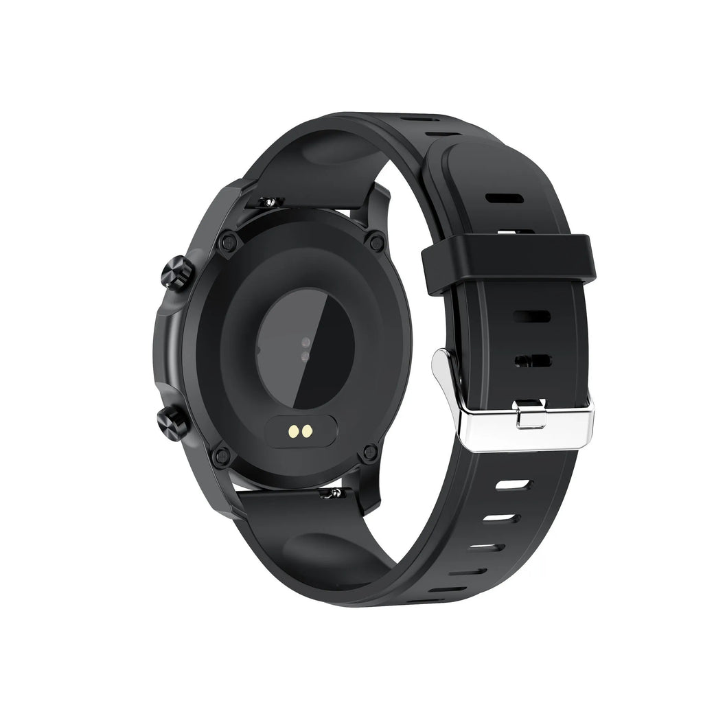 Youth2 black zinc alloy smart bracelet with body temperature monitoring on a wrist.