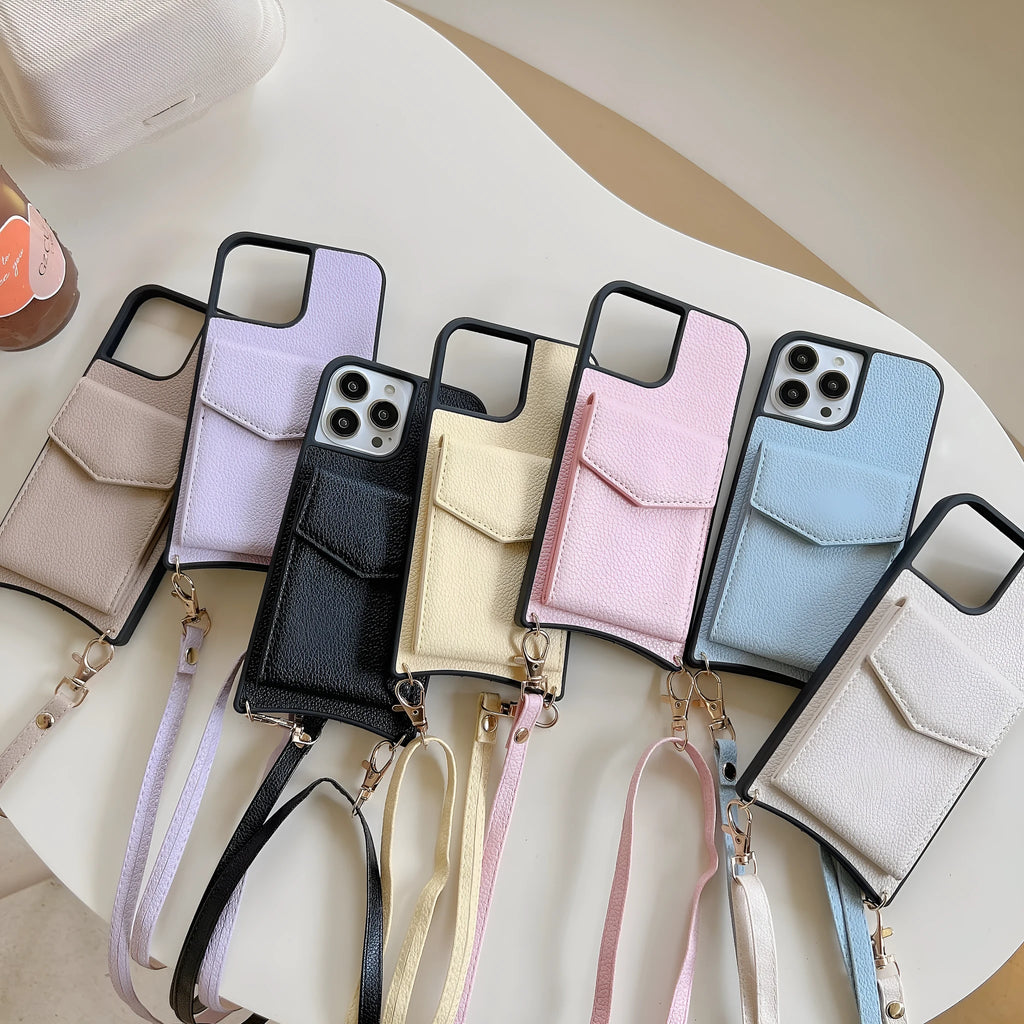 TPU mobile phone case with plug-in fishtail design for iPhone, shown in solid colour options.