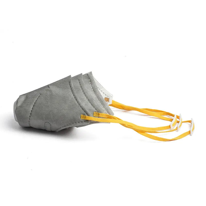Grey dog anti-fog haze mask with soft cotton mouth cover and Velcro strap for respiratory protection
