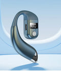 Digital display Bluetooth earphone, over the ear single ear design, black or blue, ABS waterproof body