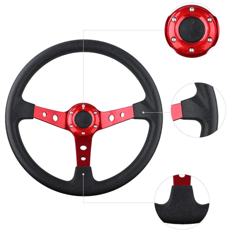Car modified general PU steering wheel with 70mm hole spacing in multiple colours