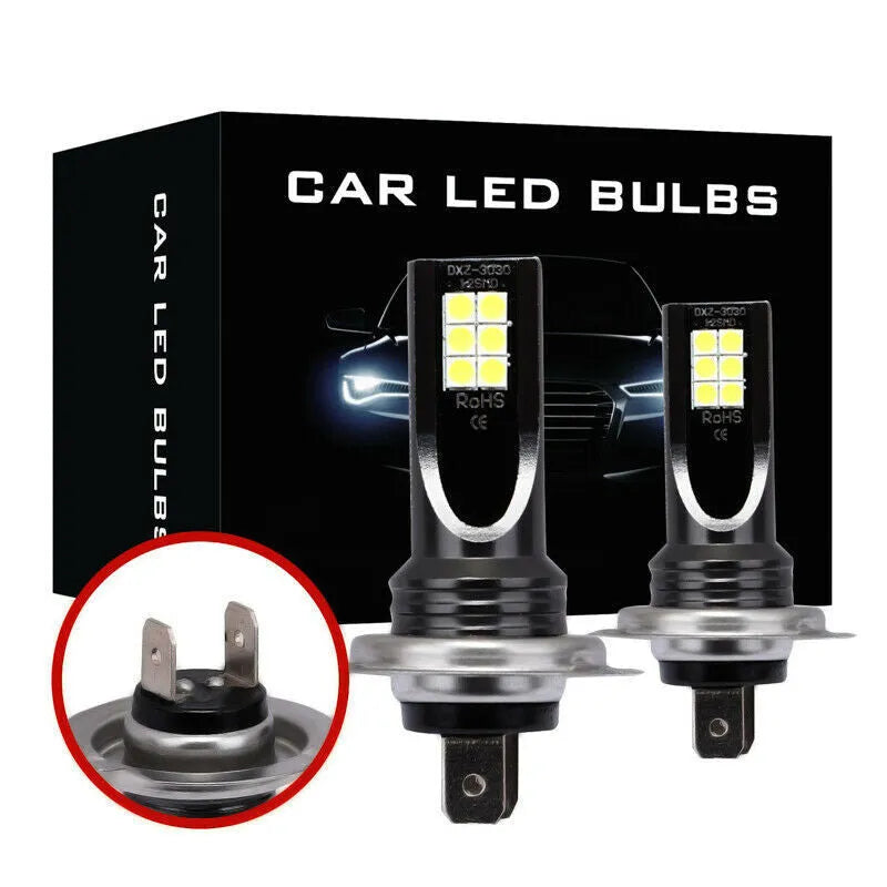 H7 110W LED car fog light bulb with 12 SMD chips and aluminium housing.