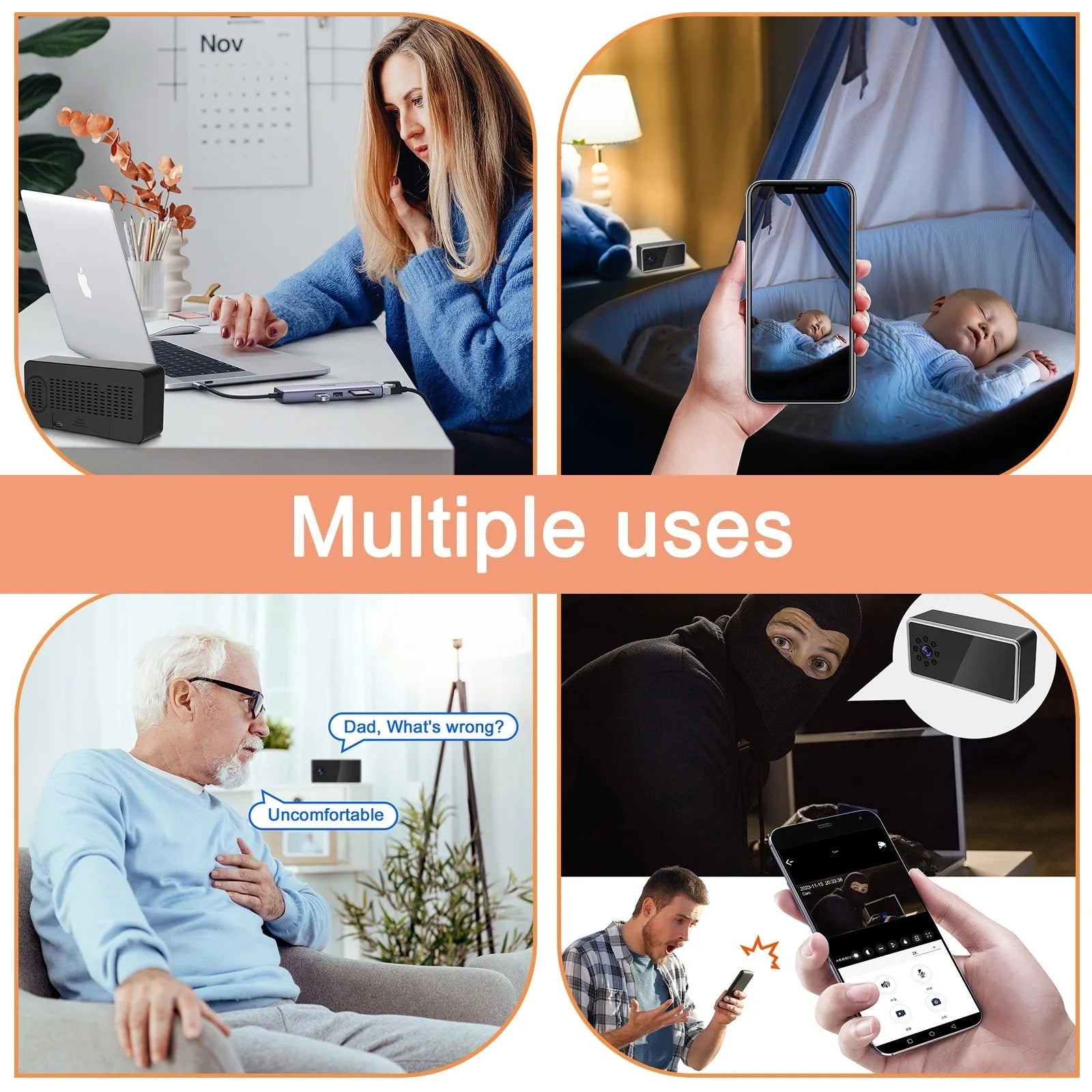 HD Z21 wireless surveillance security camera with compact design for indoor monitoring