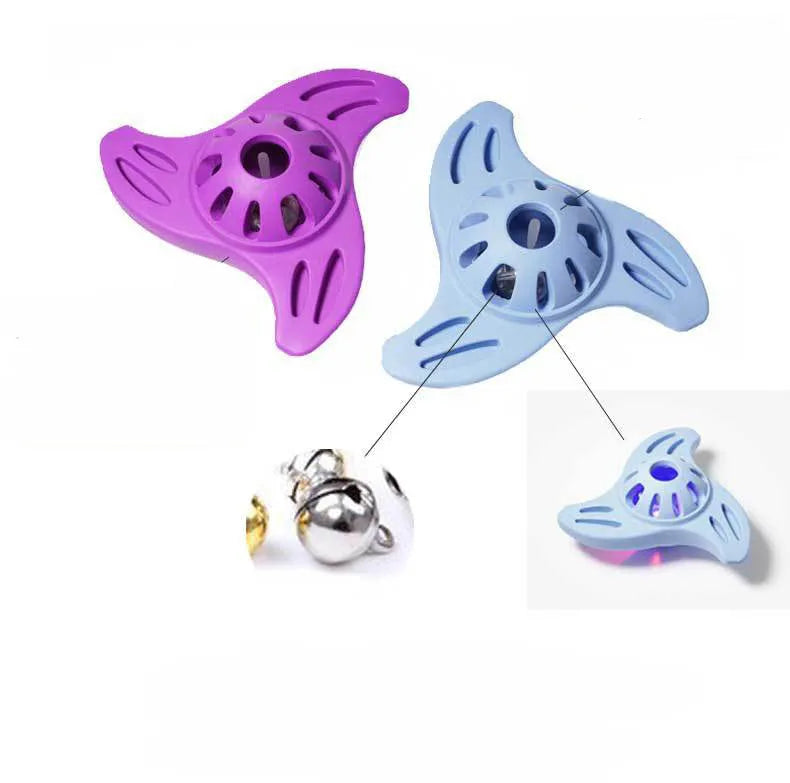 Purple and blue boomerang-shaped dog chew toy with molar texture for medium large breed dogs