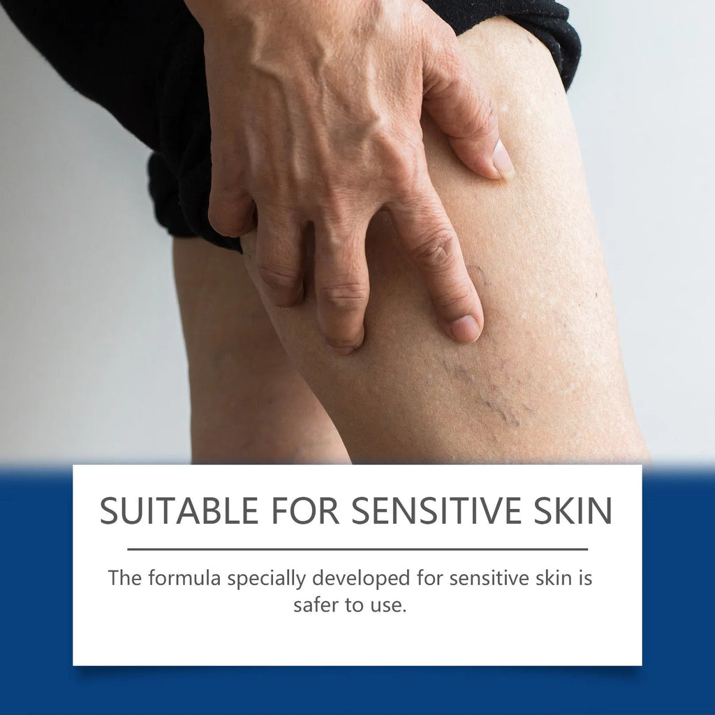 30ml bottle of leg care massage spray with menthol and ginger for tired legs.