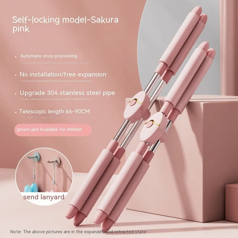 Children's adjustable open back stick for yoga and fitness body shaping in pink and blue colours