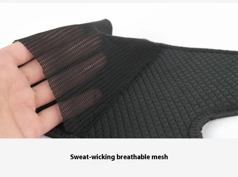 Pair of black neoprene and aluminum plywood joint tendon sheath fixed support gloves for sports.