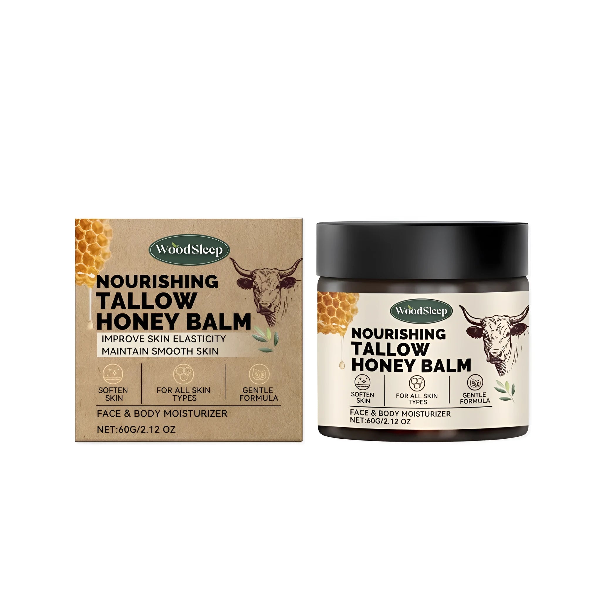 60g Cow Fat Honey Skincare Cream with tallow and niacinamide for face and body