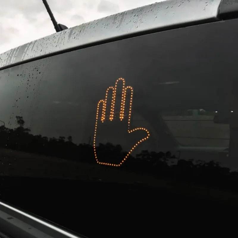 Black plastic LED gesture car light with remote control showing three illumination modes