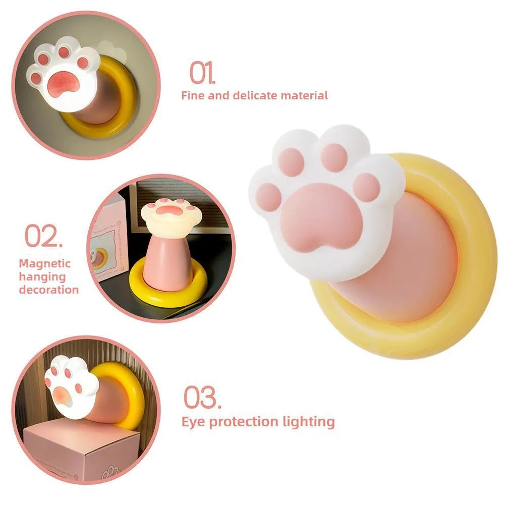 Rechargeable cat paw touch desk lamp with outstretched claw design.