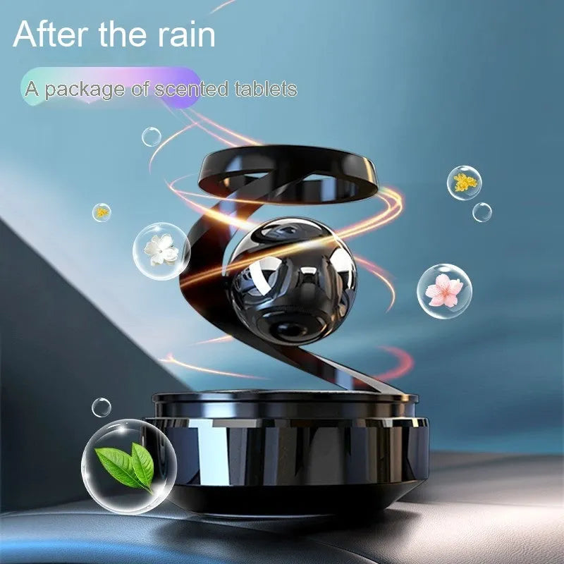 Solar-powered car aromatherapy perfume unit with decorative design and fragrance options
