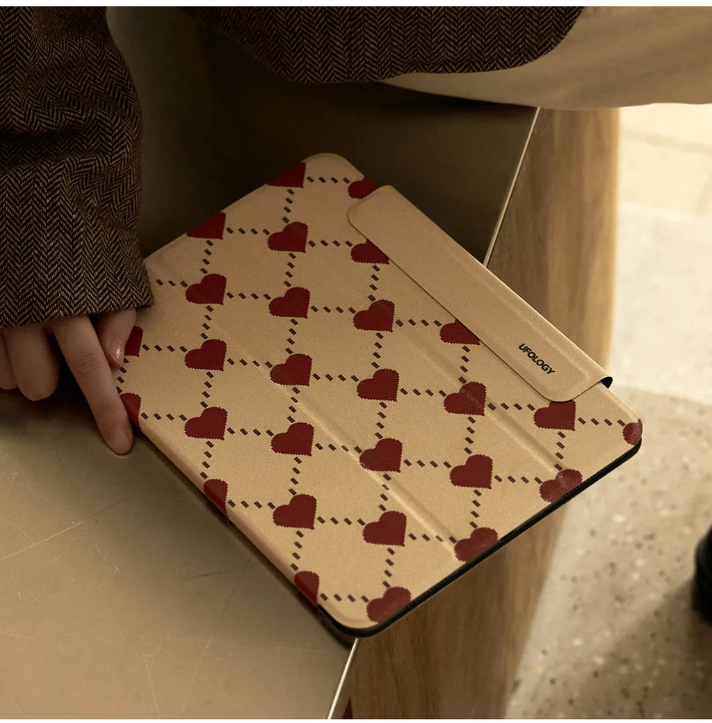 Polyurethane magnetic protective case for 10.9-inch iPad Air5 and iPad Air4 on a metallic surface.