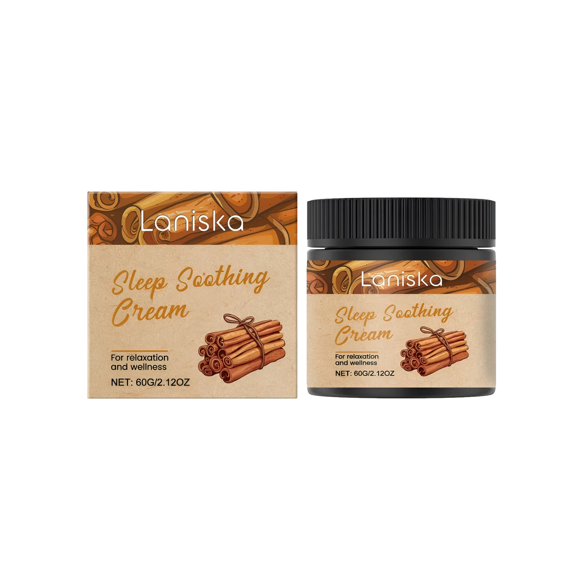 Sleep aid soothing cream 60g with honey extract and cinnamon extract, a leave-on night moisturiser for face and body