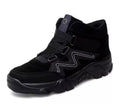 Men's shoes shown in available colours: black, blue, brown, dark grey, and black white.