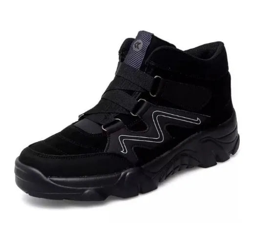 Men's shoes shown in available colours: black, blue, brown, dark grey, and black white.