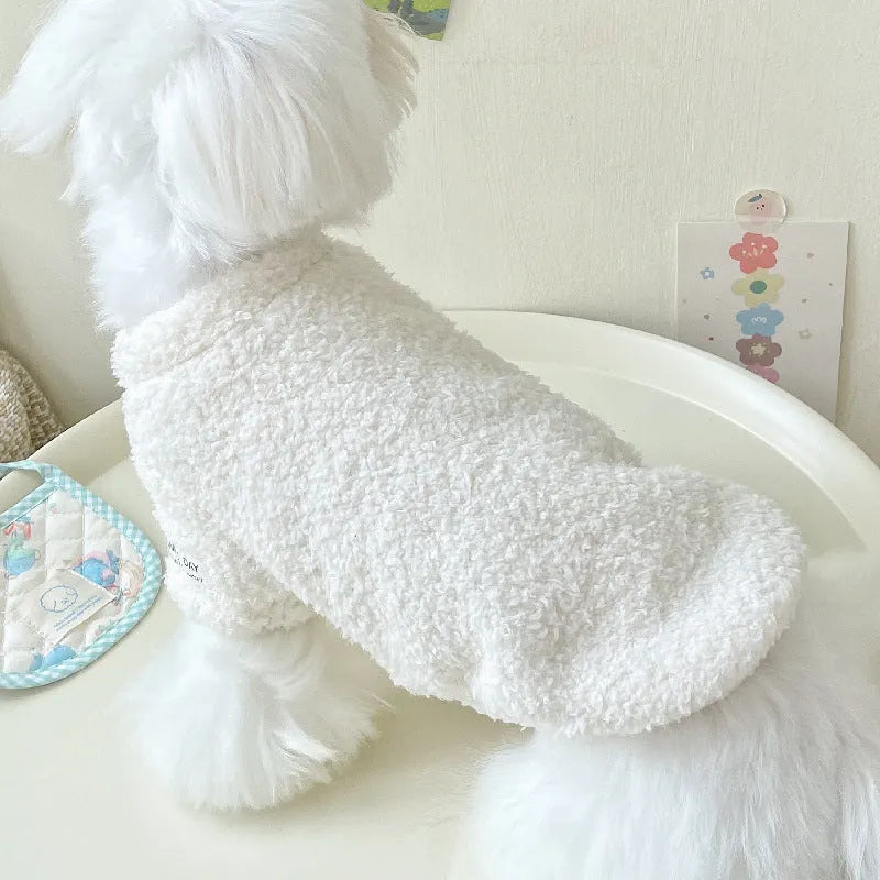 Double-sided cloud velvet thickened puppy clothes for dogs in blue, brown, green, khaki, pink and white