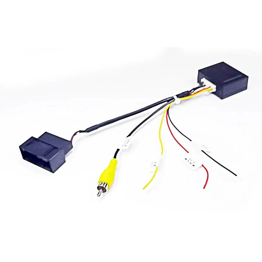 Black Volkswagen Skoda MIB host RGB camera signal conversion box for reverse camera installation.