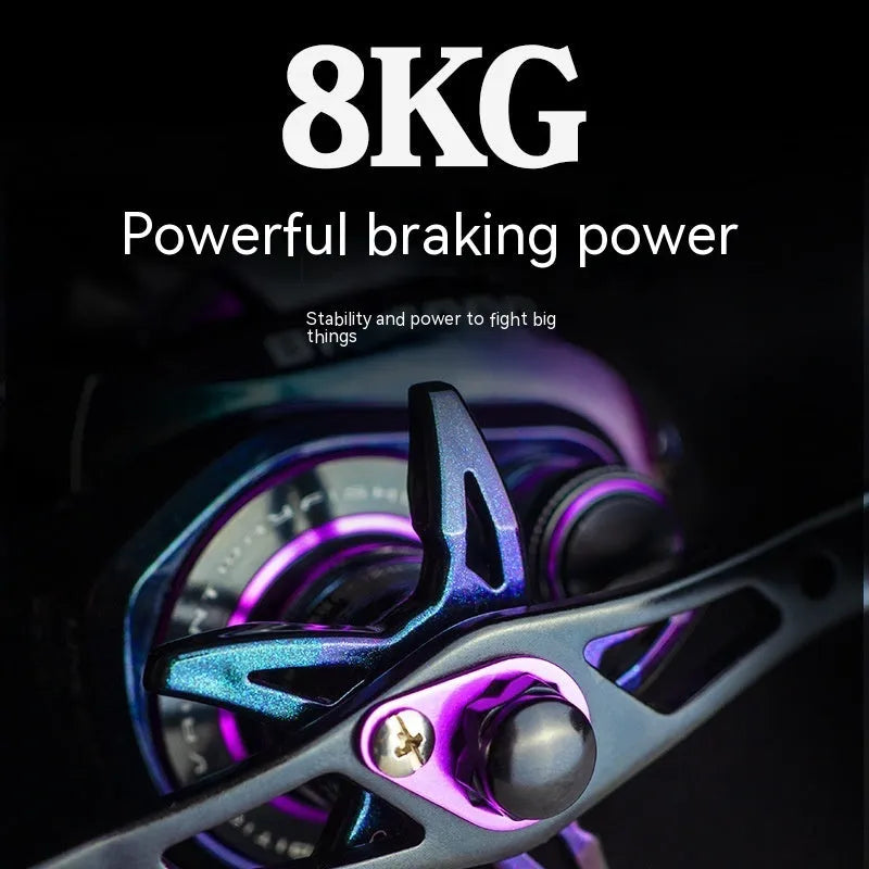 Colourful water drop design BM2000 fishing reel with magnetic brake system, shown with spool.