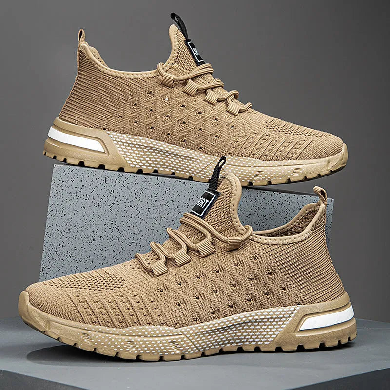 Men's mesh casual shoes in six colours including army green, black, and light gray