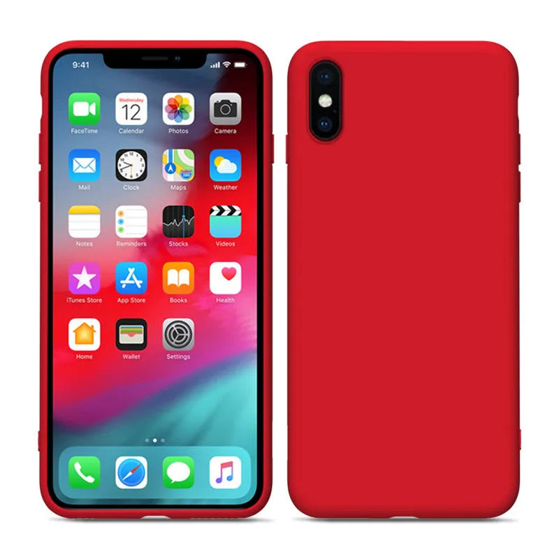 Soft TPU silicone phone case for iPhone 12 and 13 series, solid colour protective cover