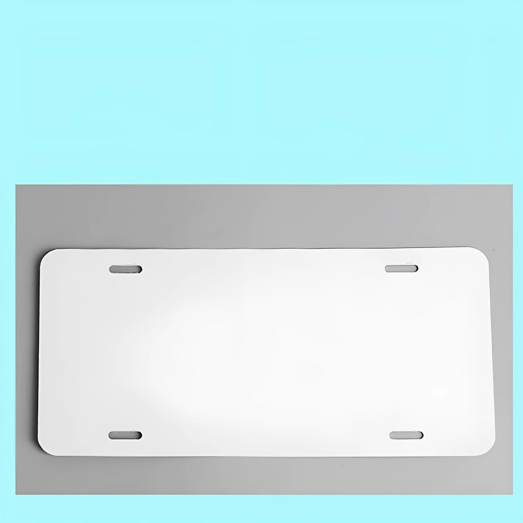 White aluminium sheet licence plate consumables with 30.3x15cm dimensions and multiple thickness options