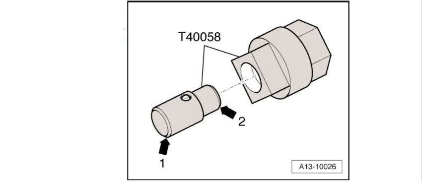 Aodi T40058 crankshaft rotating sleeve specialist automotive timing tool.