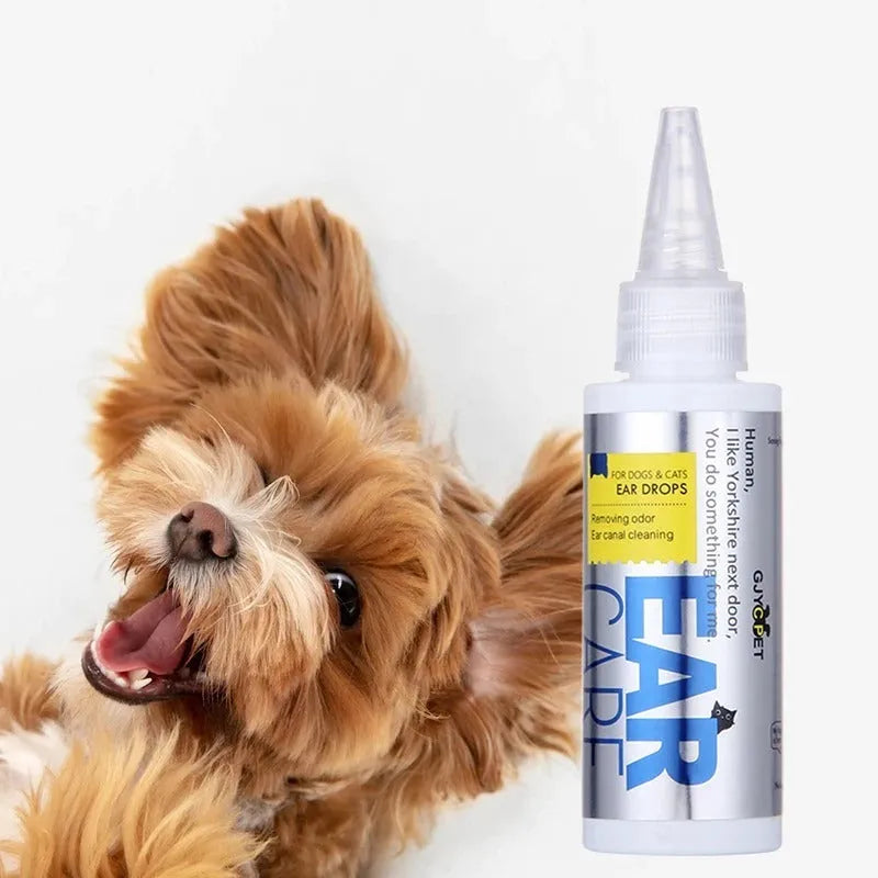 Pet ear cleaning solution 60ml bottle – universal ear drops for dogs, cats, rabbits
