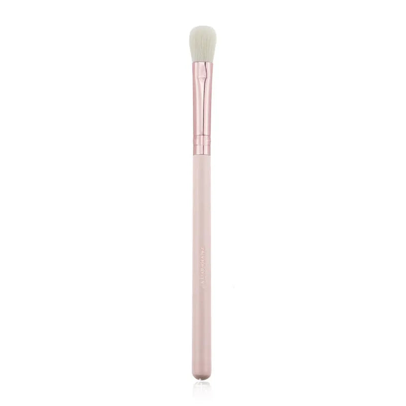 26-piece pink makeup brush set with wooden handles in PU storage case